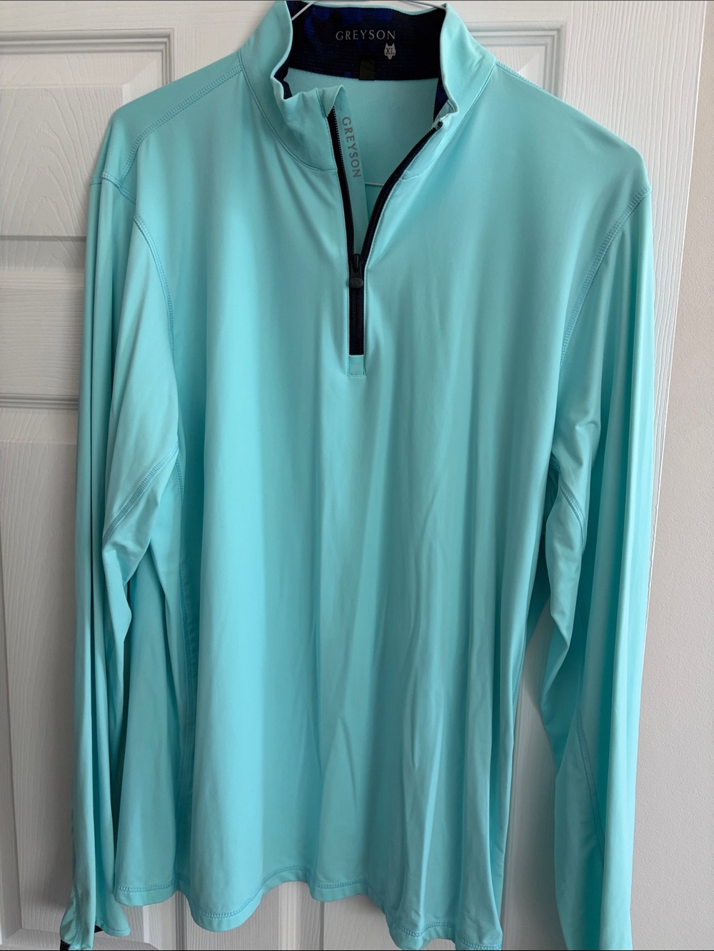 Greyson Light Aqua Quarter-Zip Performance Pullover
